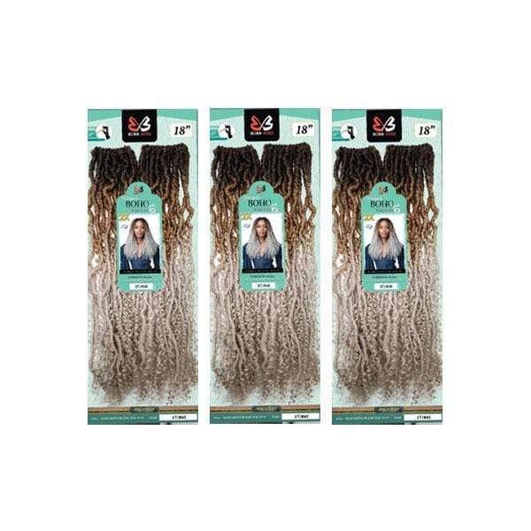 [3 Pack Deal] Bobbi Boss Synthetic Crochet Braid - NU LOCS WATER CURL BOHO STYLE 18  2X Online Hot Sale