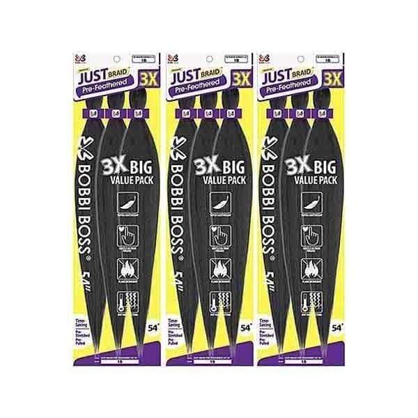 [3 Pack Deal] Bobbi Boss Pre-feathered Braid - JUST BRAID 54inch 3X Online Sale