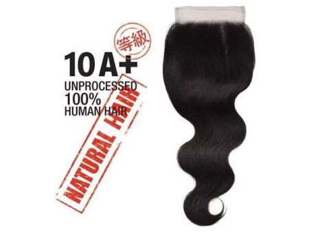 Shake-N-Go 100% Natural Human Hair - 10A+ BODY WAVE 4x4 Closure 12  For Cheap