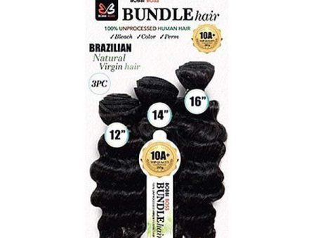 Bobbi Boss Indi Remi 100% Natural Virgin Human Hair Weave Bundle - DEEP WAVE 3PCS Hot on Sale