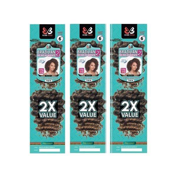 [3 Pack Deal] Bobbi Boss African Roots Collection Crochet Braid - 2X BRAZILIAN BEACH WAVE 6  Online now