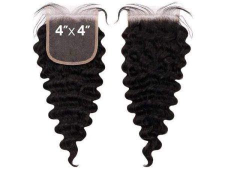 Shake-N-Go 100% Human Hair NVH 10A+ 4X4 Lace Closure - DEEP CURL 12  Supply