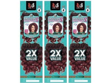 [3 Pack Deal] Bobbi Boss African Roots Collection Crochet Braid - 2X BRAZILIAN BATON CURL 6  Online Hot Sale