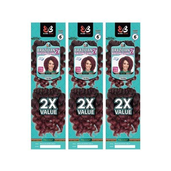 [3 Pack Deal] Bobbi Boss African Roots Collection Crochet Braid - 2X BRAZILIAN BATON CURL 6  Online Hot Sale