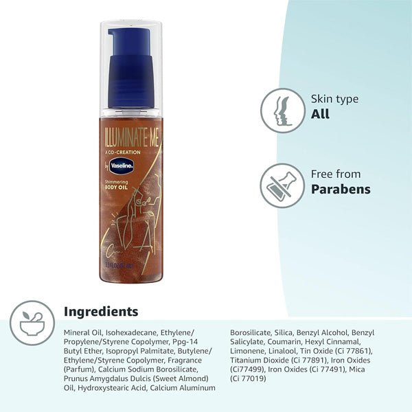 Vaseline - Illuminate Me Shimmering Body Oil - 3.3oz - (C) Discount