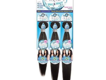 Motown Tress 100% Brazilian Remy AQUA 10A Bundle Wet & Wavy - LOOSE 3PACK 10~24  For Sale