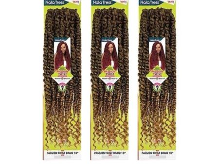 [3 Pack Deal] Janet Collection Nala Tress Synthetic Braid - PASSION TWIST BRAID 18  Hot on Sale