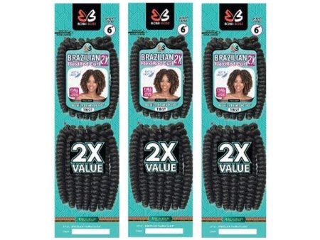 [3 Pack Deal] Bobbi Boss African Roots Collection Crochet Braid - 2X BRAZILIAN FLEXIROD CURL 6  For Cheap