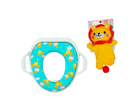 Smart Angel Soft Potty Seat With Handle + Hand Puppet Toy (Lion) on Sale